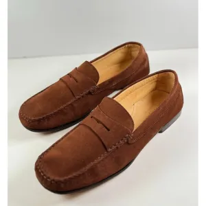 Mezlan Mens Shoes Brown Suede Italian Loafer Penny Driving Slip On Size 9.5