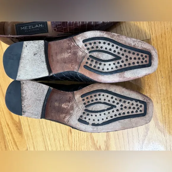 Mezlan Platinum Botero Alligator Crocodile Loafer shoes 8.5 Men’s Made in Spain