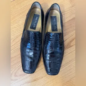 Mezlan Platinum Botero Alligator Crocodile Loafer shoes 8.5 Men’s Made in Spain