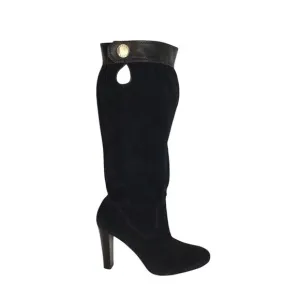 Michael by Michael Kors Women heeled Suede Knee Boots Sz. 8 Black EUC Trendy