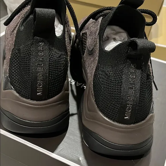 Michael Kors Black and Brown Sneakers with Retro-Inspired Design
