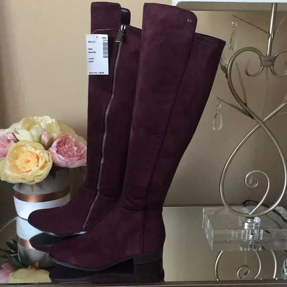 Michael Kors Bromley Suede Over The Knee Boots
