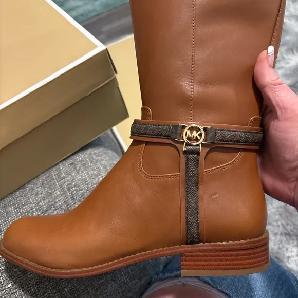 Michael Kors Brown Over the Knee Boots with Leather Finish