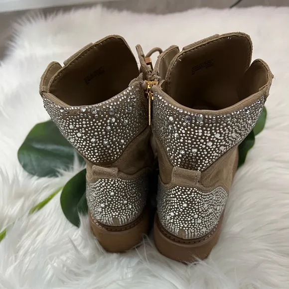 Michael Kors Chamois Leather Shoes Khaki Pu Booties ✨brand new✨