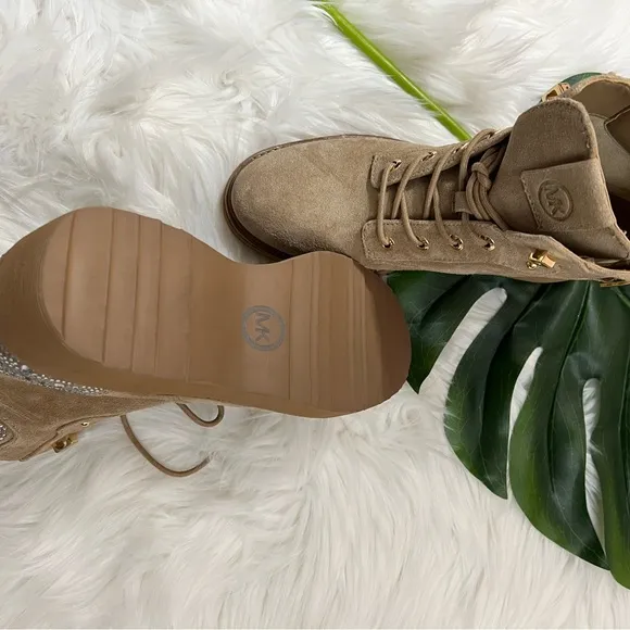 Michael Kors Chamois Leather Shoes Khaki Pu Booties ✨brand new✨