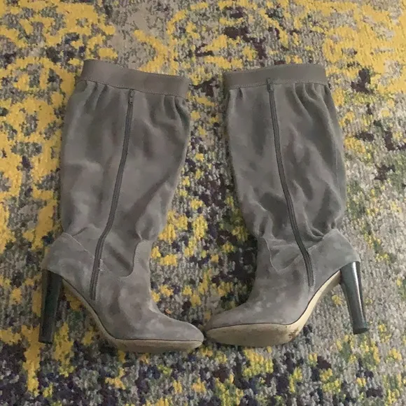 Michael Kors Harness Boots Knee high gray suede leather