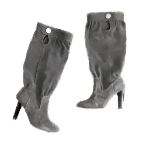 Michael Kors Harness Boots Knee high gray suede leather