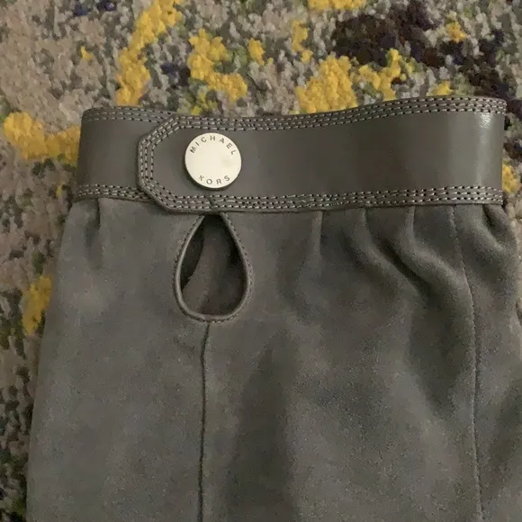 Michael Kors Harness Boots Knee high gray suede leather