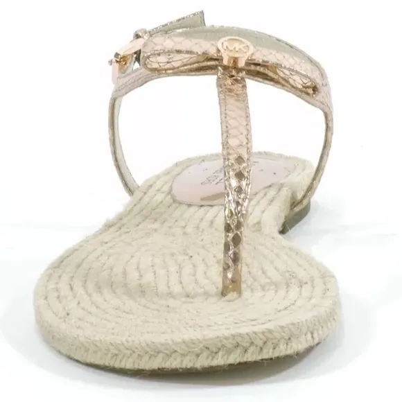 MICHAEL KORS METALLIC WOVEN SANDALS