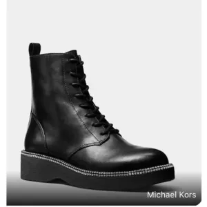Michael Kors Women's Black Tavie Leather Combat Boots NWB Size‎ 9.5M