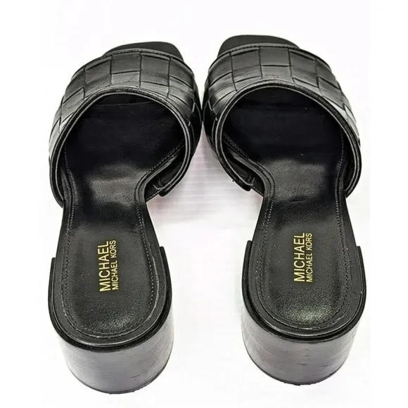 Michael Kors Women's Ingrid Woven Mid-Heel Mule Sandals Size 7 (MSRP $155)