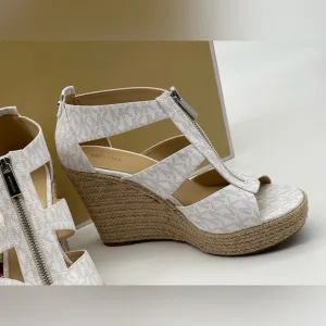 Michael Kors Women's Caged Espadrille Wedges Platform Sandals Shoes
