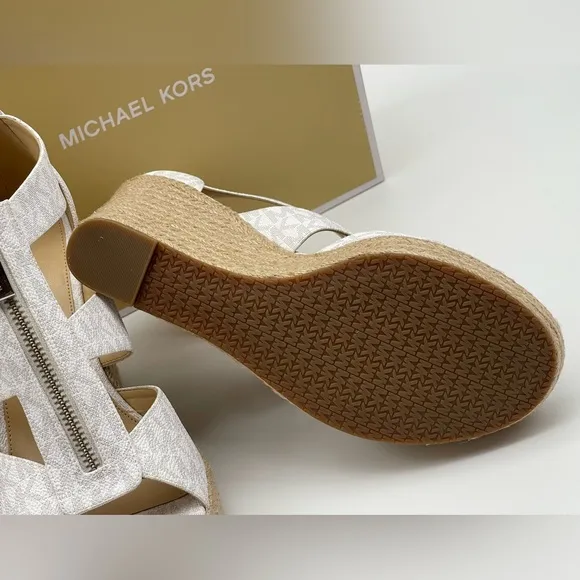 Michael Kors Women's Caged Espadrille Wedges Platform Sandals Shoes