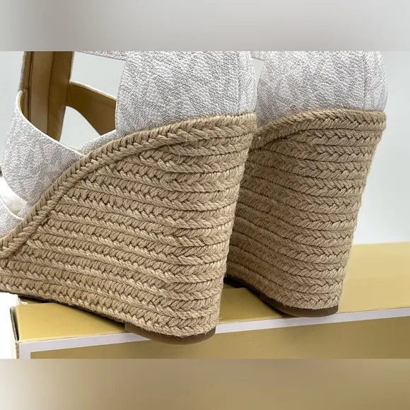 Michael Kors Women's Caged Espadrille Wedges Platform Sandals Shoes