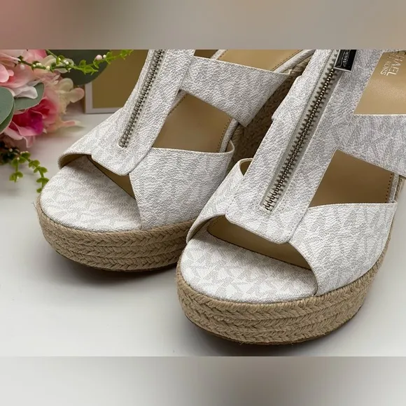 Michael Kors Women's Caged Espadrille Wedges Platform Sandals Shoes