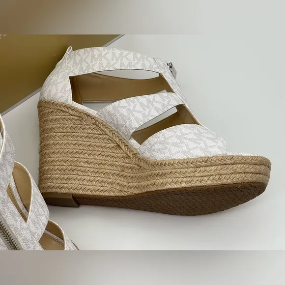 Michael Kors Women's Caged Espadrille Wedges Platform Sandals Shoes