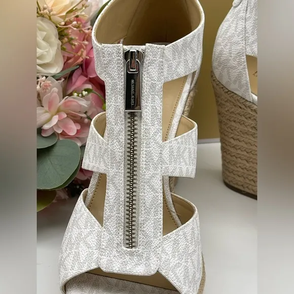Michael Kors Women's Caged Espadrille Wedges Platform Sandals Shoes