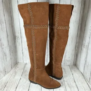 Michael Kors OTK Over The Knee Buttery Suede Malin Lace Grommet Tall Boots 7
