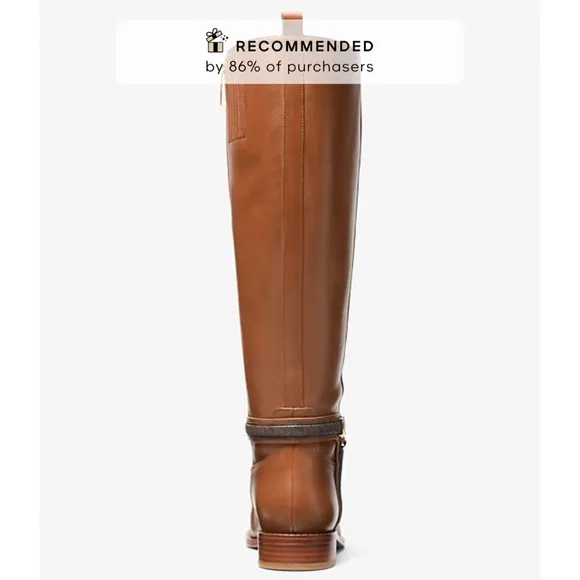 Michael Michael Kors Mindy Leather &amp; Signature Logo Trim Boot 7.5 $375