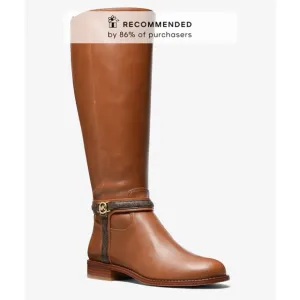 Michael Michael Kors Mindy Leather &amp; Signature Logo Trim Boot 7.5 $375