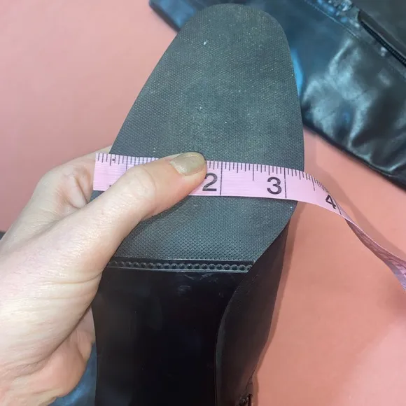 Mid Calf Black Leather Women's Boots