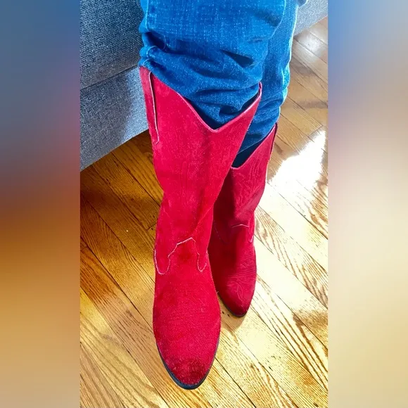 Mimosas Red Suede Women's Cowboy Boots Size 9