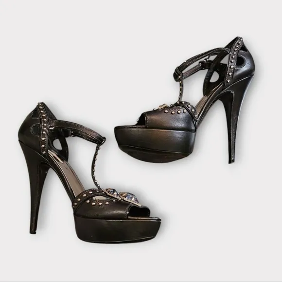 Miu Miu Black Studded Heels