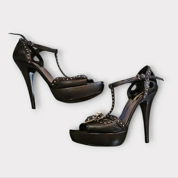 Miu Miu Black Studded Heels
