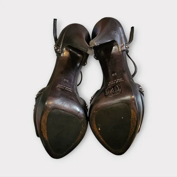 Miu Miu Black Studded Heels