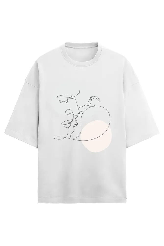 Modern Kiss Couple - Terry Oversized Tshirt