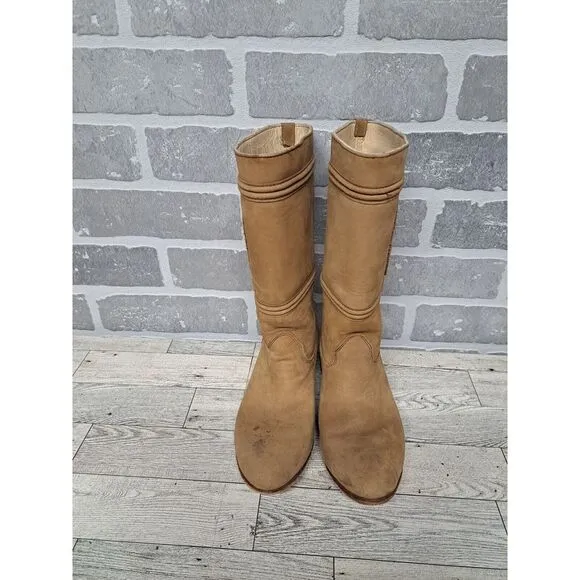Mor-Rom Brown Suede Horseshoe‎ Cowgirl Western Boots Women's US 3.5 Mex 20.5