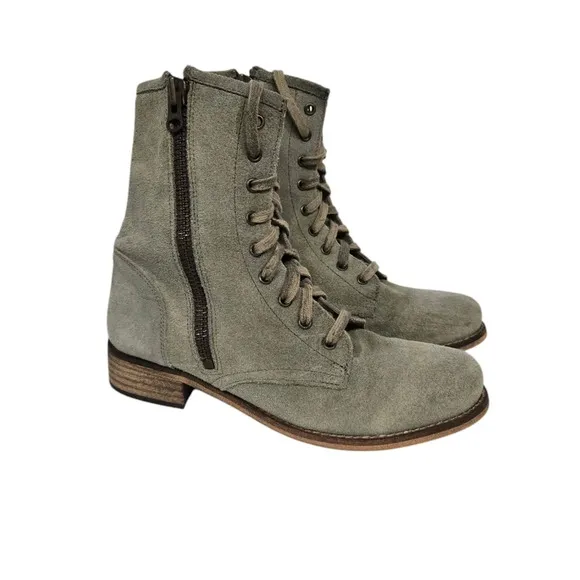 Mtng Original Olive Green Suede Combat Boots 9-9.5