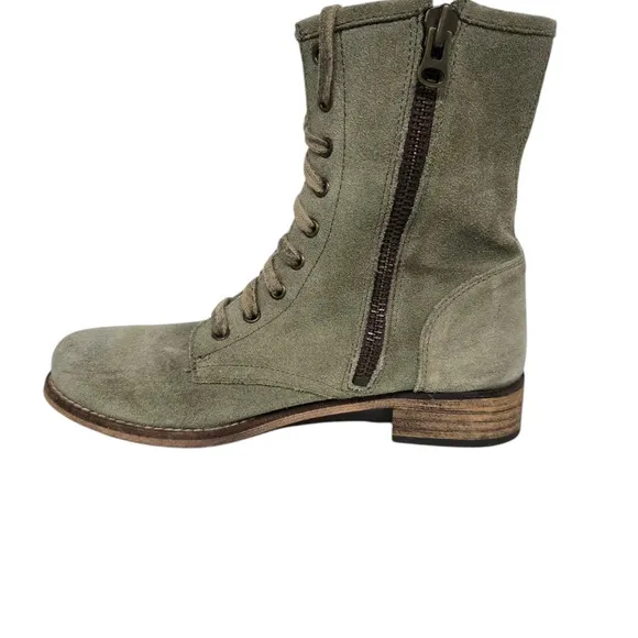 Mtng Original Olive Green Suede Combat Boots 9-9.5