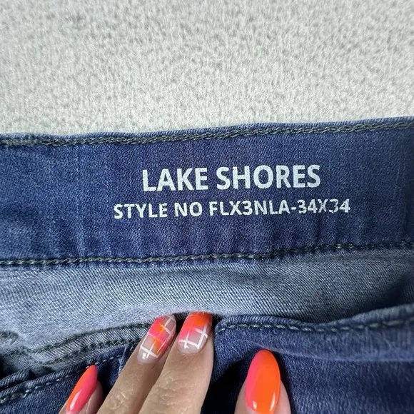 Mugsy Jeans Mens 34 Blue LAKE SHORES Light Wash Stretch Denim Jeans (34x34)