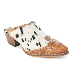 Myra HEELY WESTERN HAND-TOOLEDMULES Size 10 Black and White NEW IN BAG