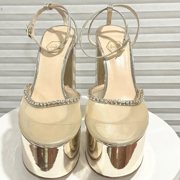 🌹NALEBE🌹 Reflections Stellar Crystal Embellished Platform Pump Size: 38.5