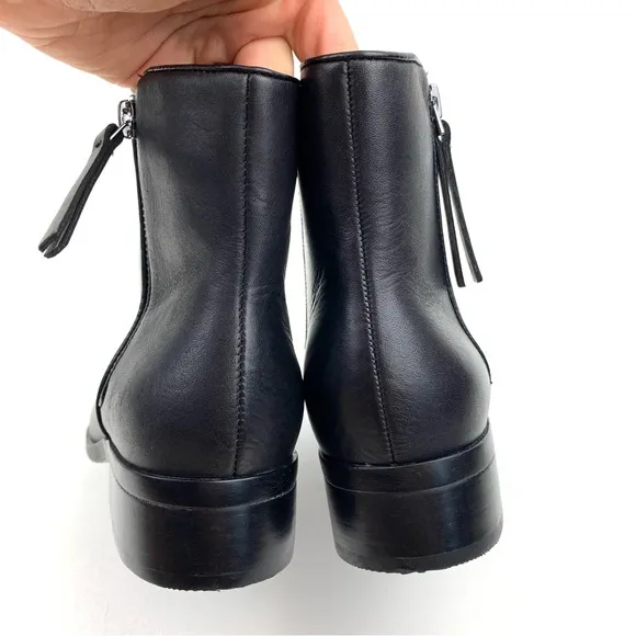 Naturalizer Ankle Boots Robyn Black Leather Classic Sleek Bootie Comfort Size 6