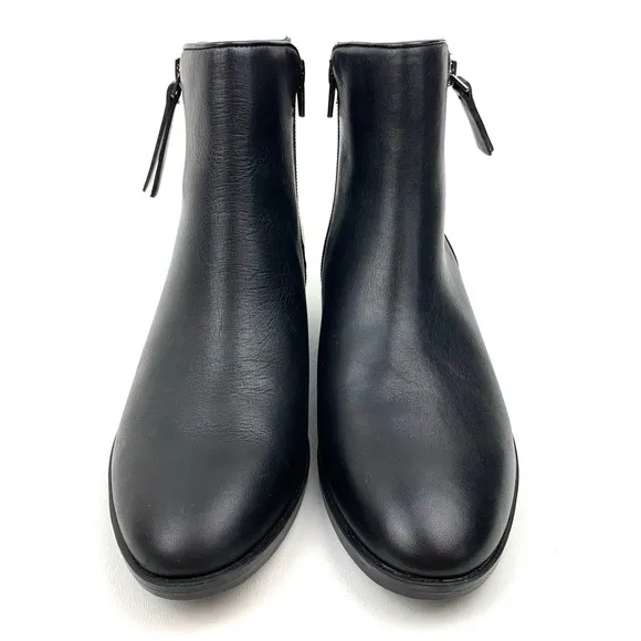 Naturalizer Ankle Boots Robyn Black Leather Classic Sleek Bootie Comfort Size 6