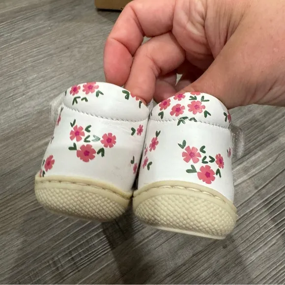 Naturino Maggy SS21 White Floral Toddler Baby Calf Leather Shoes