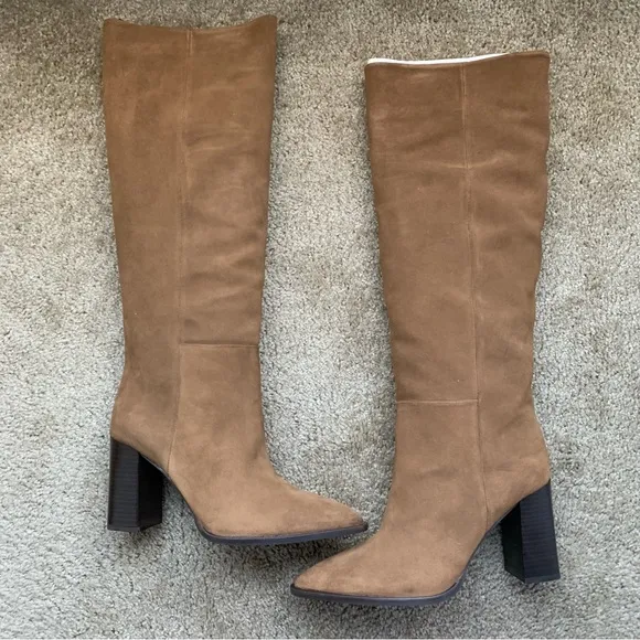 New $169 Zara Split Suede Heeled Boots 2006/910 Blogger’s Fav Size 11