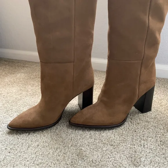 New $169 Zara Split Suede Heeled Boots 2006/910 Blogger’s Fav Size 11