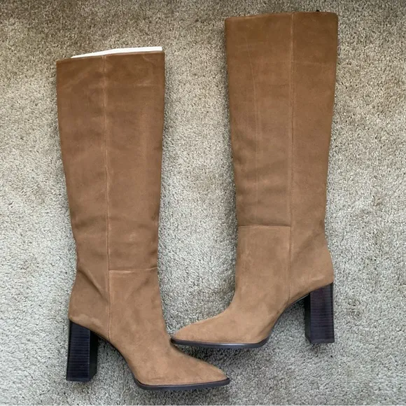 New $169 Zara Split Suede Heeled Boots 2006/910 Blogger’s Fav Size 11