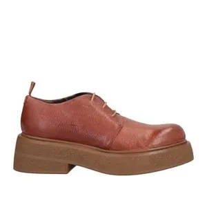 New 1725.A women's tan brown platform laced shoes. Made in Italy. NWT in box
