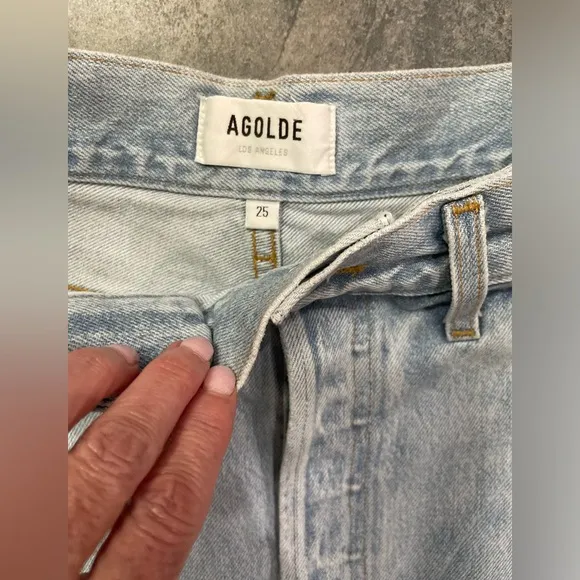 New! AGOLDE High Rise FoldWaistband Jeans‎ Denim Sz 25 $258