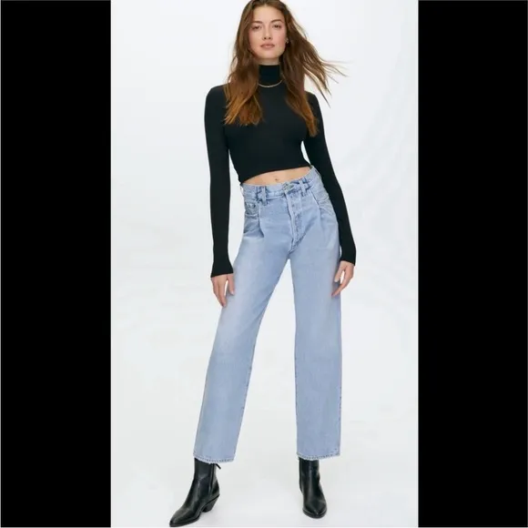 New! AGOLDE High Rise FoldWaistband Jeans‎ Denim Sz 25 $258