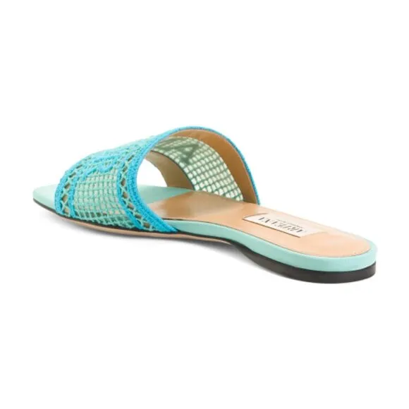 NEW ARTEANA Taupe Made In Italy Roma Slide Sandals Aqua 668mn