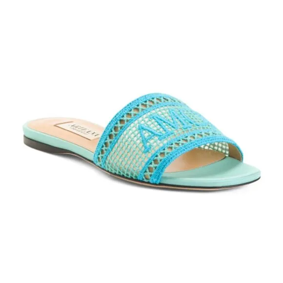 NEW ARTEANA Taupe Made In Italy Roma Slide Sandals Aqua 668mn