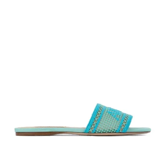 NEW ARTEANA Taupe Made In Italy Roma Slide Sandals Aqua 668mn