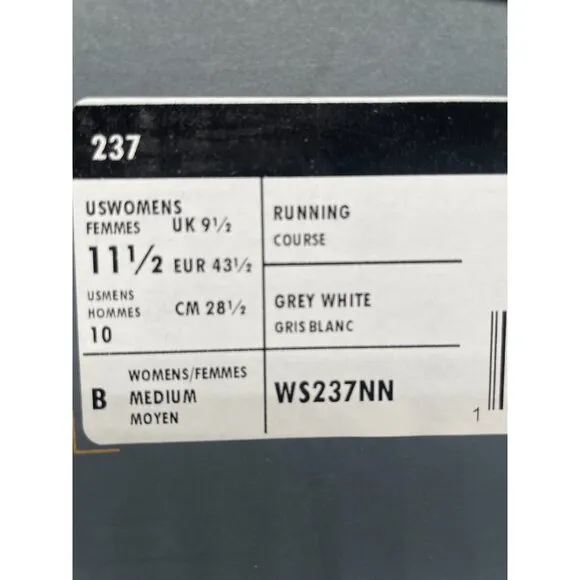 New Balance 237 Womens Sz 11.5 Sneakers Gray White Retro Running Shoes