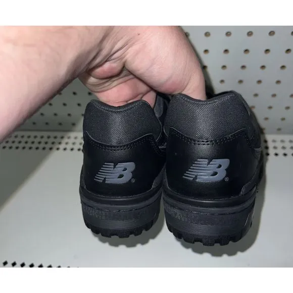 New Balance 550 Triple Black Mens Leather Athletic Shoes Sneakers Size 8.5